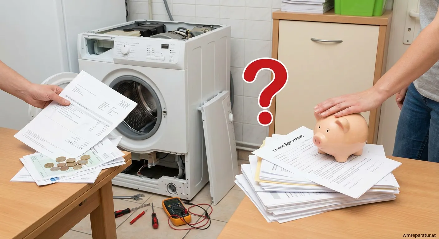 Aufgeschlüsselte Betriebskostenabrechnung mit Waschmaschine