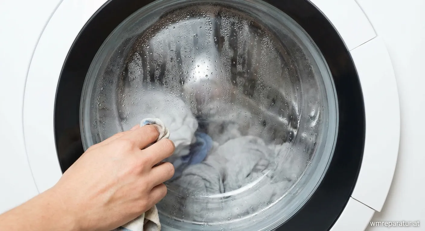 Beschlagenes Bullauge einer Waschmaschine prüfen
