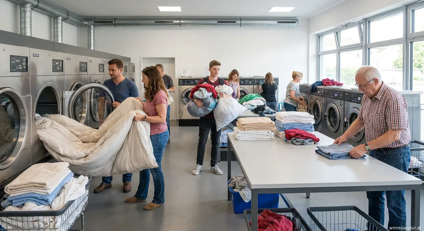 Großwäsche im modernen Waschsalon