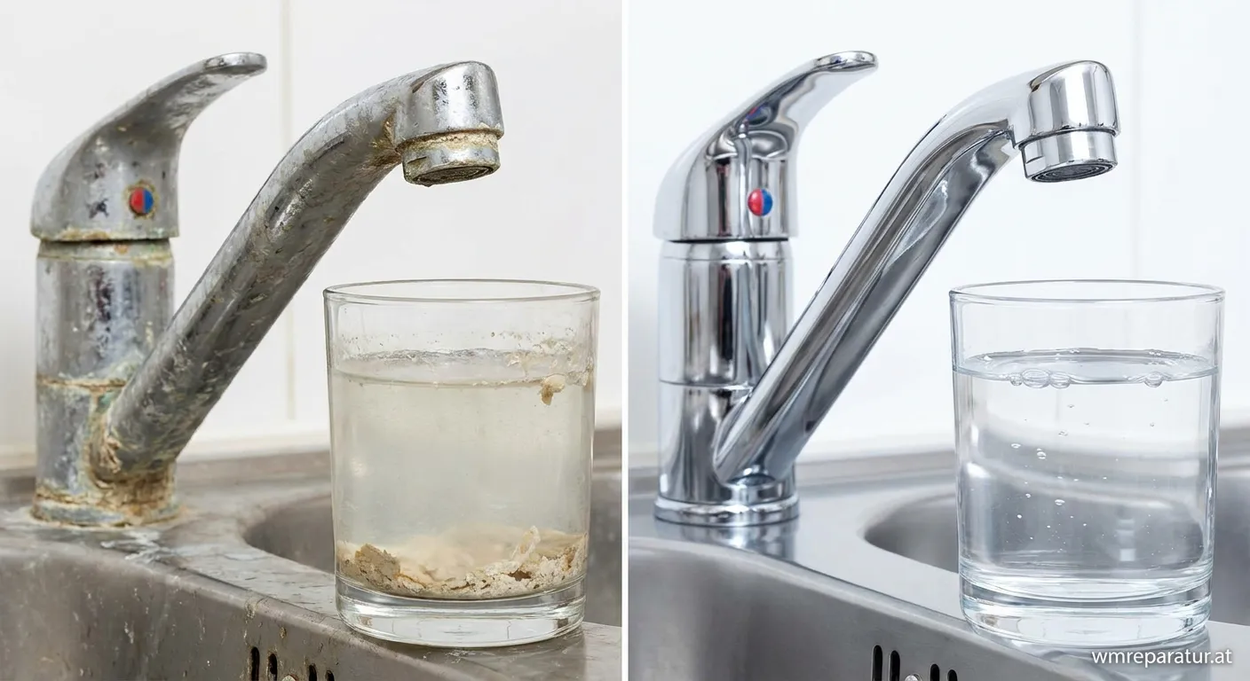 Vergleich hartes und weiches Wasser in Gläsern