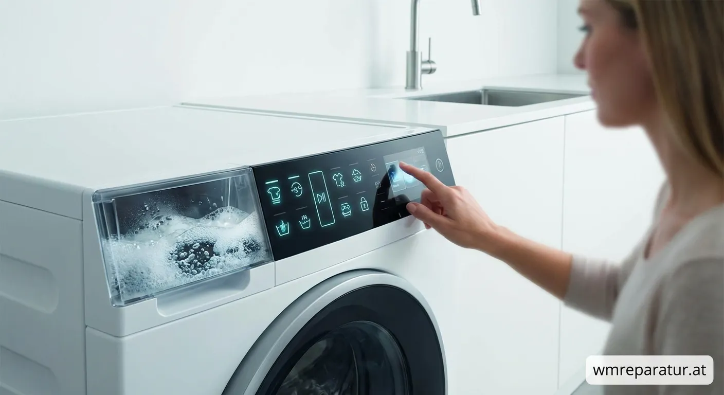 Moderne Waschmaschine mit Schaumregulierungssystem
