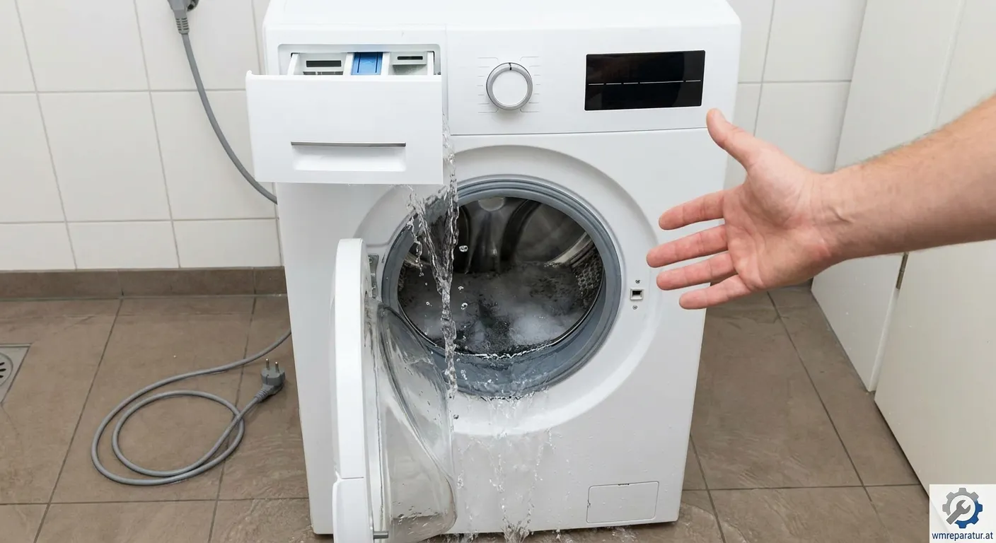 Waschmaschine füllt sich mit Wasser im ausgeschalteten Zustand